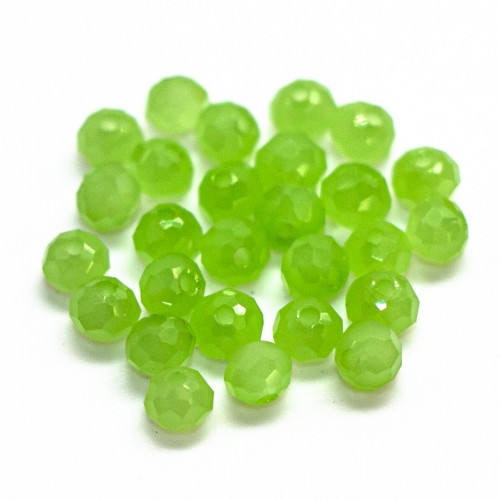 Бусины рондели 2.5*3.2мм, зеленый матовый прозрачный